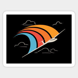 Retro Glider Pilot Soaring Plane Aviator Sticker